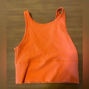 Lululemon orange ribbed pivot tank